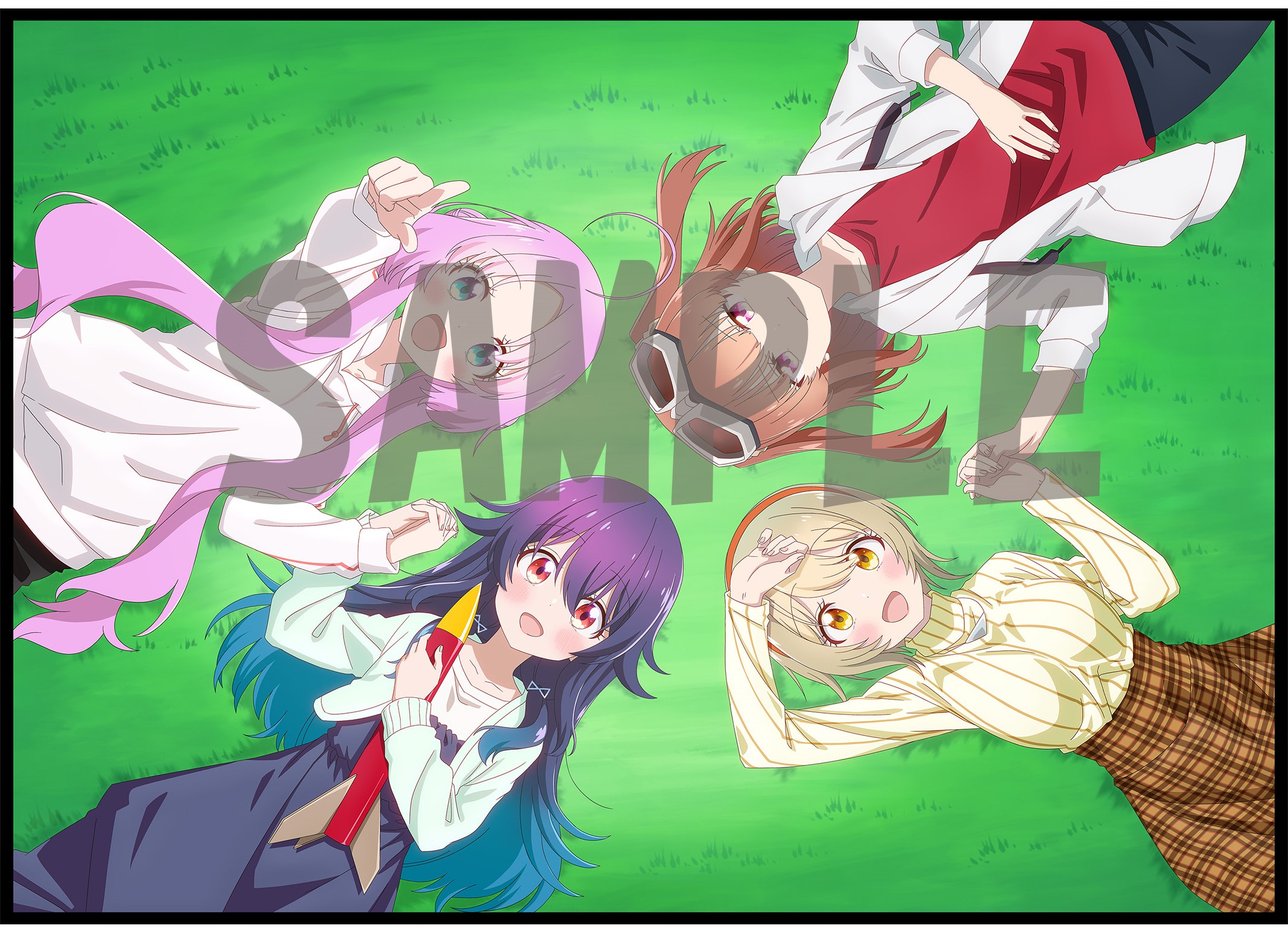 アニメ描き下ろしB2タペストリー用絵柄:小ノ星海果、明内ユウ、宝木遥乃、雷門瞬